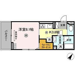 アップスD-IV 1Kの間取図画像