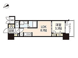 S-RESIDENCE東観音町achieve 1LDKの間取図画像