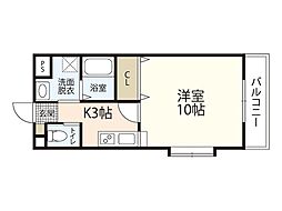 アプレシオ大町東 1Kの間取図画像