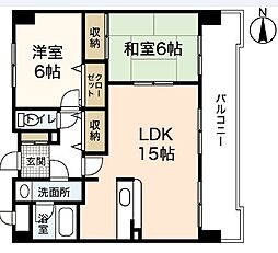 サンコーポ長楽寺マンション 2LDKの間取図画像