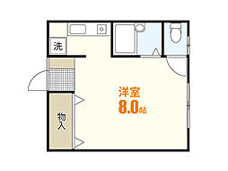 第2モリタビル ワンルームの間取図画像