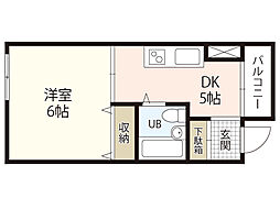 陽光ビル 1DKの間取図画像