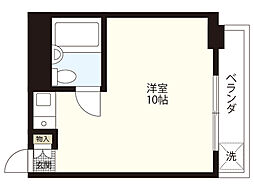 さくらビル（旧棟） 2階ワンルームの間取り