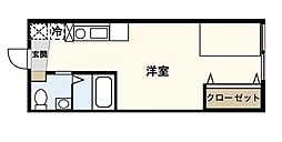 モーリス1 ワンルームの間取図画像