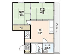 メゾン寿々屋 5階2LDKの間取り