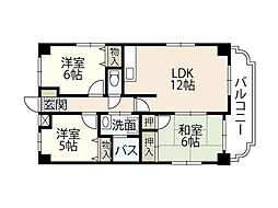 第3定森ビル 2階3LDKの間取り