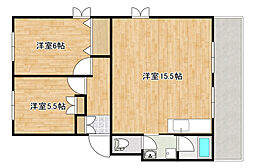 ハイネス大芝 1階2LDKの間取り