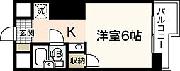 グランデール横川 3階1Kの間取り