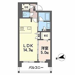 シャーメゾンステージ中央通り 9階1LDKの間取り