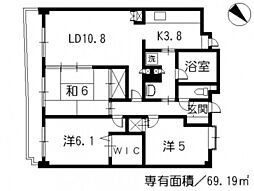 J’city古市駅前 11階3LDKの間取り