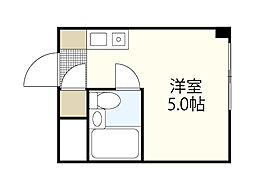 リヴァージュ広瀬北村田ビル ワンルームの間取図画像