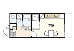 レオパレスプレミール東本浦 3階1Kの間取り
