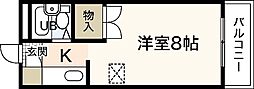 パインハウスパート1 ワンルームの間取図画像