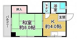 第一田万里ビル 4階1Kの間取り