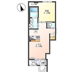コーセー飯田 1階1LDKの間取り