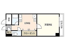 ラポール小町 6階1DKの間取り