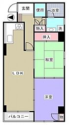 ベルソーレ松本 2階2LDKの間取り