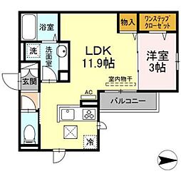 ジオ　グランデ 1階1LDKの間取り