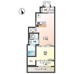 パーチェ 1階1LDKの間取り