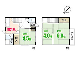 瀧本貸家（川内2丁目） 3DKの間取り