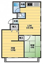 川本ビル 2LDKの間取図画像