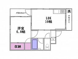 佐伯コーポ 1階1LDKの間取り