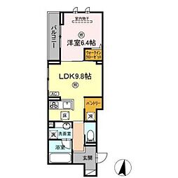 レスポワール・ド・牛田旭 1階1LDKの間取り