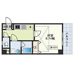 XSELL YAGA 3階1Kの間取り