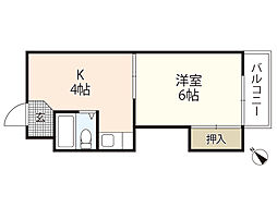 JSビル西原 1Kの間取図画像