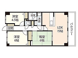 ダイアパレスパークサイド川内 5階3LDKの間取り