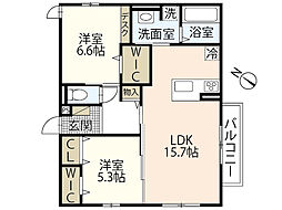 ＦａｎＴａｓｙ　Ｓｐａｃｅ矢野東 1階2LDKの間取り