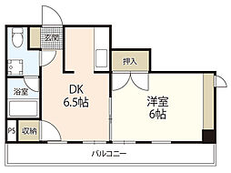 サンビル 3階1DKの間取り