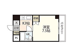 バザレ 1Kの間取図画像