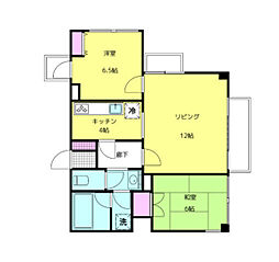 ムロヤビル 4階2LDKの間取り