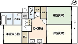 ナナツマチコーポB 3DKの間取図画像
