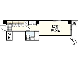 ハイツ大下 3階ワンルームの間取り