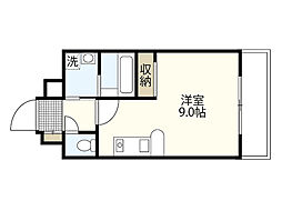 ル・アーブル宇品 4階1Kの間取り