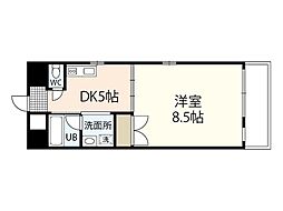 マノワール沖田 7階1DKの間取り