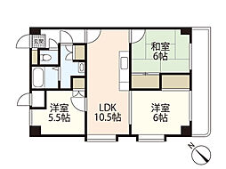 サンシャイン 6階3LDKの間取り