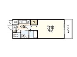 TOR1stBLD. 6階1Kの間取り