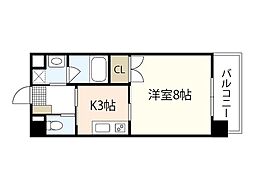 ソフィアコート光町 8階1Kの間取り