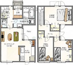 Karina Grace 旭　A 3LDKの間取り