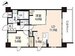 （仮称）第4コーポ大場 5階2LDKの間取り