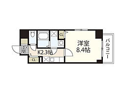 サン　ウォーム　ニチダン 4階1Kの間取り