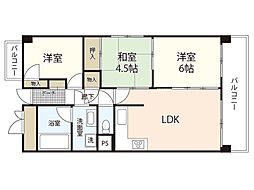 藤和シティコープ鶴見橋 2階2LDKの間取り