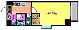 Crescent 3階1Kの間取り