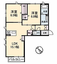 ブレースR 2階2LDKの間取り