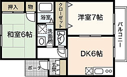 ドルチェ川内 2DKの間取図画像
