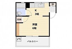 アーベルPART2 ワンルームの間取図画像