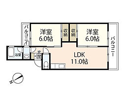翠光マンション 2LDKの間取図画像